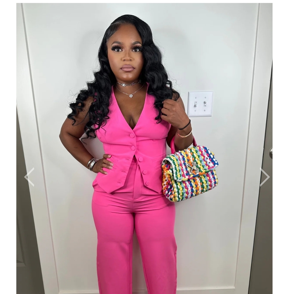 Vibrant Pink Women's Pantsuit